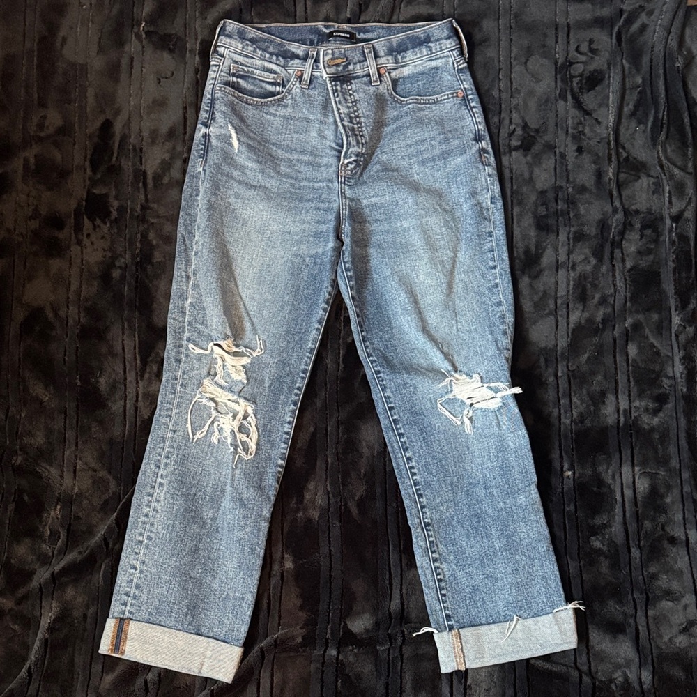 Express Modern Straight Super High-Rise Jeans
